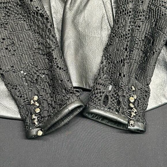 EUC | Zara Woman | Lace Leather Peplum Dress | Black | XS - Picture 6 of 16